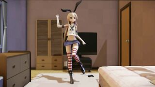 【MMD】[Shimakaze] I tried to dance Gokuraku Jodo again ♥【R-18】