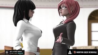 HENTAI SEX UNIVERSITY - Perfect Tits Futanari Babe CREAMPIES Hentai MILF Principal!