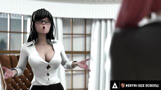 HENTAI SEX UNIVERSITY - Perfect Tits Futanari Babe CREAMPIES Hentai MILF Principal!