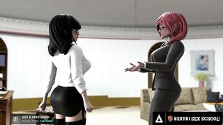 HENTAI SEX UNIVERSITY - Perfect Tits Futanari Babe CREAMPIES Hentai MILF Principal!