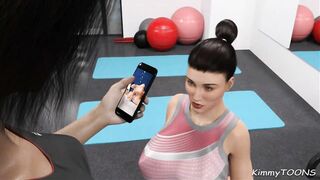 Dress up Game Part 2 - Slutty Milf is fucked on gym floor by monster cock ebony futa