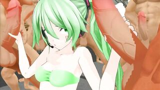 HATSUNE MIKU GANGBANG HENTAI MMD 3D UNDERWEAR GREEN HAIR COLOR EDIT SMIXIX