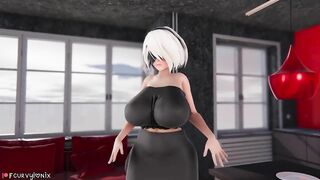 [Breast Expansion] 2B Giantess Growth