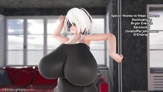 [Breast Expansion] 2B Giantess Growth