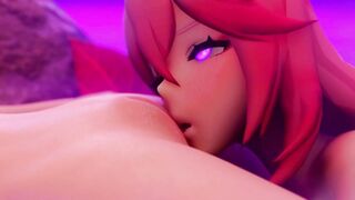 GENSHIN IMPACT Raiden Shogun & Yae Miko LESBIAN HENTAI Licking Fingering Squirting Masturbates