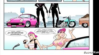 Jen and Amber Don't Get Along - Two naughty lesbians public sex fight.