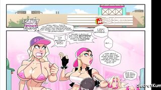 Jen and Amber Don't Get Along - Two naughty lesbians public sex fight.