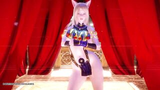 [MMD] Ankha Dance Ahri Hot Striptease Dance League of Legends KDA Uncensored Hentai