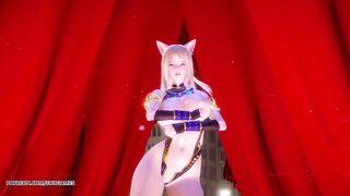 [MMD] Ankha Dance Ahri Hot Striptease Dance League of Legends KDA Uncensored Hentai