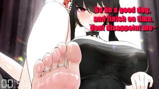 Yor's One Minute Feet Humiliation Quickshot Hentai JOI Challenge