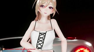 HENTAI MMD DANCE FRONT CAR 3D UNDRESS PONYTAIL LONGHAIR GREEN EYES COLOR EDIT SMIXIX ️