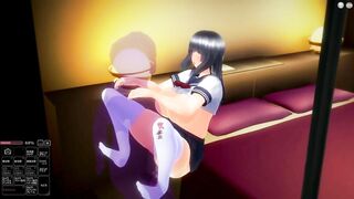 [3D HENTAI]　清楚巨乳女子高生が強SEX連続中出し果てには痴女に落ちる