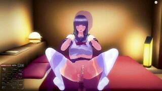 [3D HENTAI]　清楚巨乳女子高生が強SEX連続中出し果てには痴女に落ちる