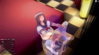 [3D HENTAI]　清楚巨乳女子高生が強SEX連続中出し果てには痴女に落ちる