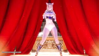 MMD Ankha Dance Ahri Hot Striptease Dance League of Legends KDA Uncensored Hentai