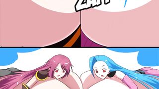Shyvana and boobs expansion - League of Legends hentai comic