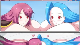 Shyvana and boobs expansion - League of Legends hentai comic