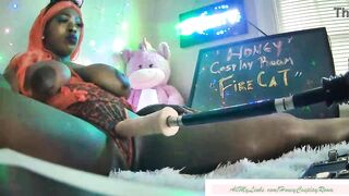 HONEY COSPLAY ROOM - FIRE CAT -- SexMachine Fucks so Good