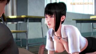 ASMR中文声-老师课外辅导口交嫩穴和肛穴被学生的肉棒疯狂的抽插着直到被精液灌满为止 3D hentai teacher students double penetration creampie