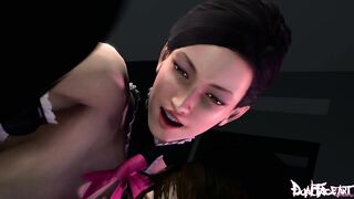 Dean VS Miyako and Kokoro(Dual-Face-Art) [Dead or Alive]
