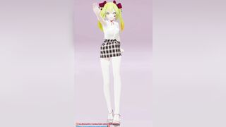 Hatsune Love Cycle, Vertical Screen - Strip Dance, Nude, 3D, Dark Green Hair, Color Edit smixix