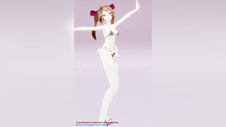 Hatsune Love Cycle, Vertical Screen - Strip Dance, Nude, 3D, Dark Green Hair, Color Edit smixix
