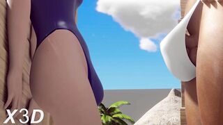 Ashe and Pharah at the Beach