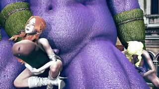 Huge monster ork fuck with beautiful girls - 3d hentai animation