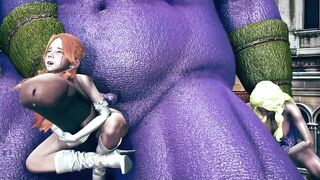 Huge monster ork fuck with beautiful girls - 3d hentai animation