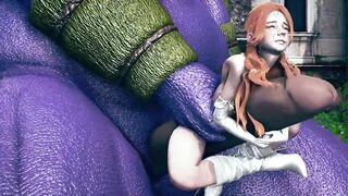 Huge monster ork fuck with beautiful girls - 3d hentai animation