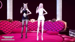 [MMD] Chaness - SeSeSe Sexy Hot Kpop Dance Ahri Seraphine League of Legends KDA Uncensored Hentai