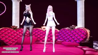 [MMD] Chaness - SeSeSe Sexy Hot Kpop Dance Ahri Seraphine League of Legends KDA Uncensored Hentai