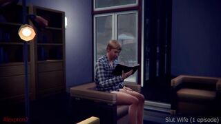 An elderly couple fucks in the kitchen. Slut Wife (1 episode)