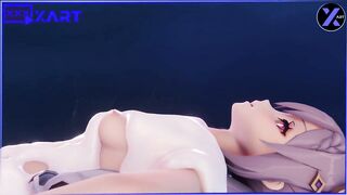 (HENTAI GAMES) Monster tentacles in the form of a dick fucks a girl