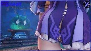 (HENTAI GAMES) Monster tentacles in the form of a dick fucks a girl