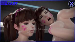 A huge dick fucks a girl from the Overwatch game and ends up in her anal and vagina Part 10