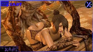 Undead with a big dick fucks a girl hard in underwear and stockings