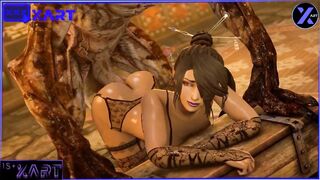 Undead with a big dick fucks a girl hard in underwear and stockings