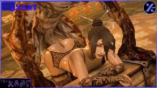 Undead with a big dick fucks a girl hard in underwear and stockings