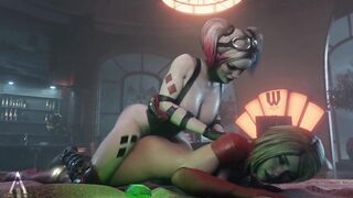 cassie cage, sindel, wonder woman, harley quinn futa 3d