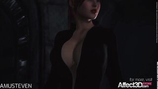 3d animation moster sex with a red hair big tits babe