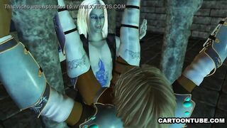 Stunning 3D cartoon ebony elf babe getting fucked