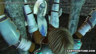 Stunning 3D cartoon ebony elf babe getting fucked