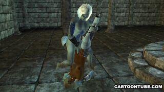 Stunning 3D cartoon ebony elf babe getting fucked