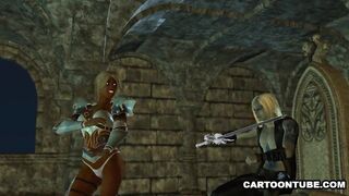 Stunning 3D cartoon ebony elf babe getting fucked