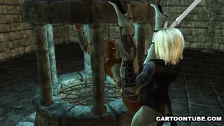 Stunning 3D cartoon ebony elf babe getting fucked