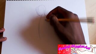 Sexy blond Gabriela Syren in lingerie fan art speed drawing