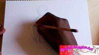 Sexy blond Gabriela Syren in lingerie fan art speed drawing