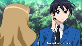 Lucky student gets to fuck two gorgeous chicks outdoors - Hentai.xxx