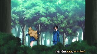 Lucky student gets to fuck two gorgeous chicks outdoors - Hentai.xxx